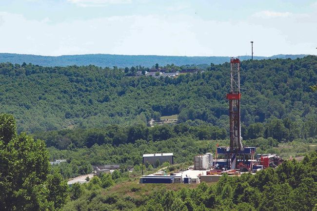 picture of drilling rig for WISER geothermal project in Morgantown, West Virginia