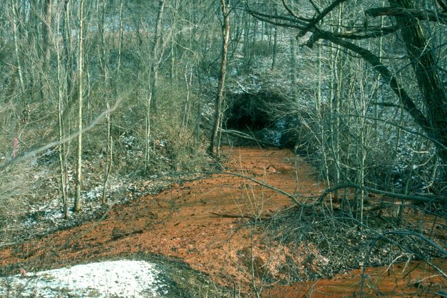 Disgusting picture of acid mine drainage in a West Virginia stream